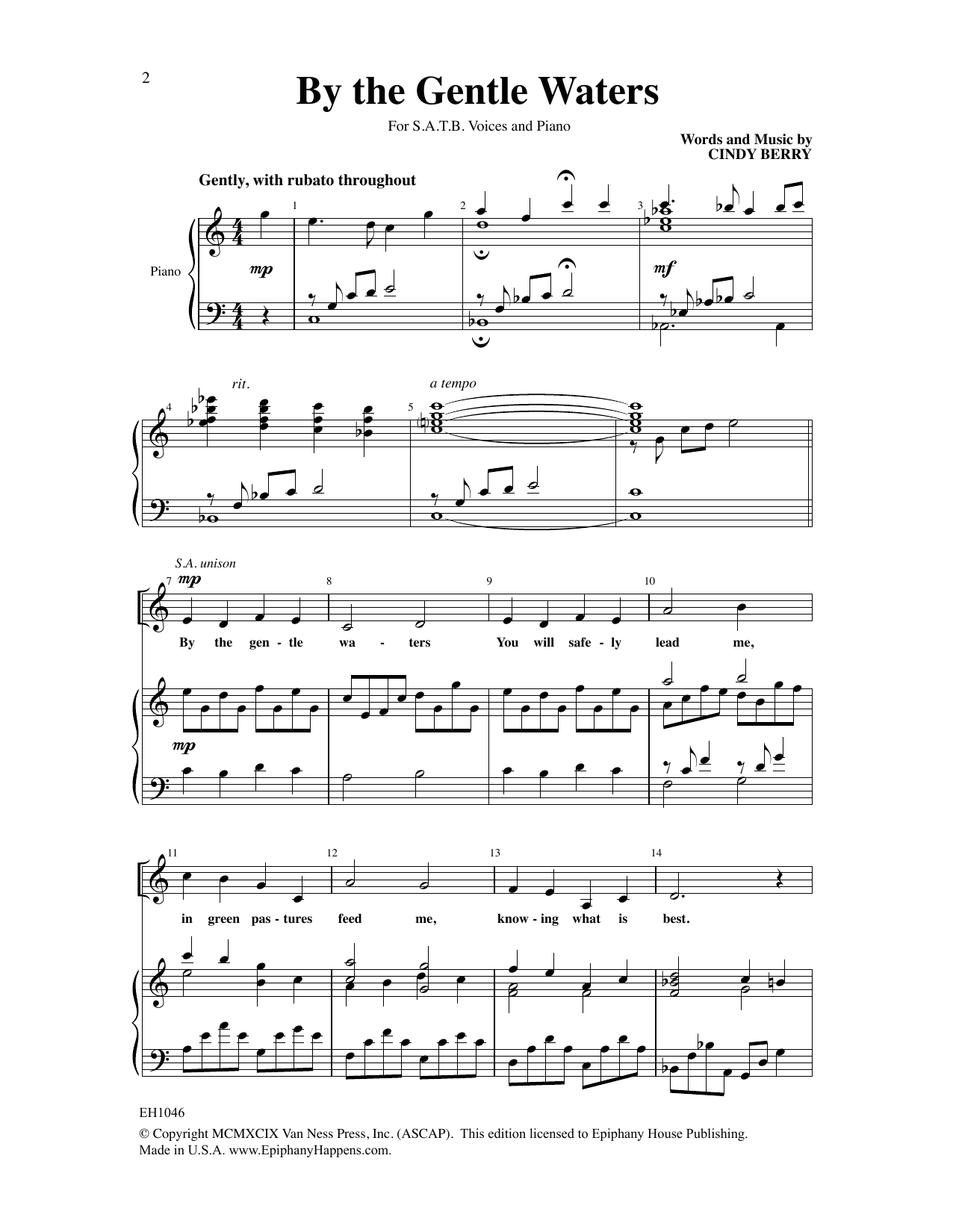 Cindy Berry By the Gentle Waters Sheet Music Notes & Chords for Choral - Download or Print PDF