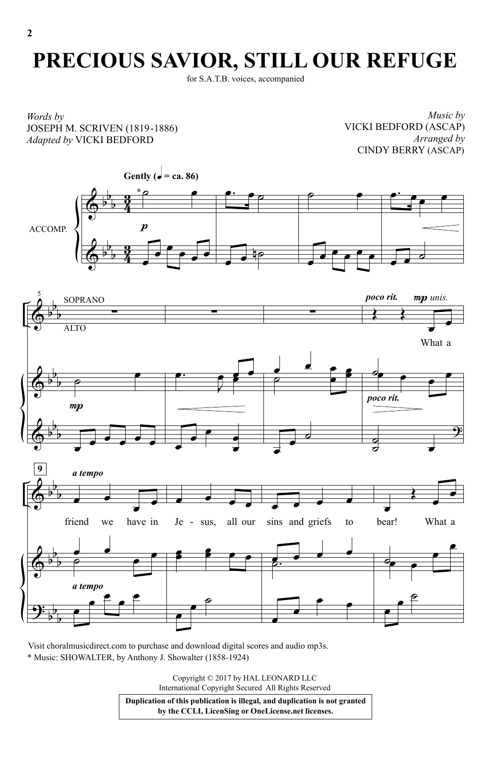 Cindy Berry Precious Savior, Still Our Refuge Sheet Music Notes & Chords for SATB - Download or Print PDF