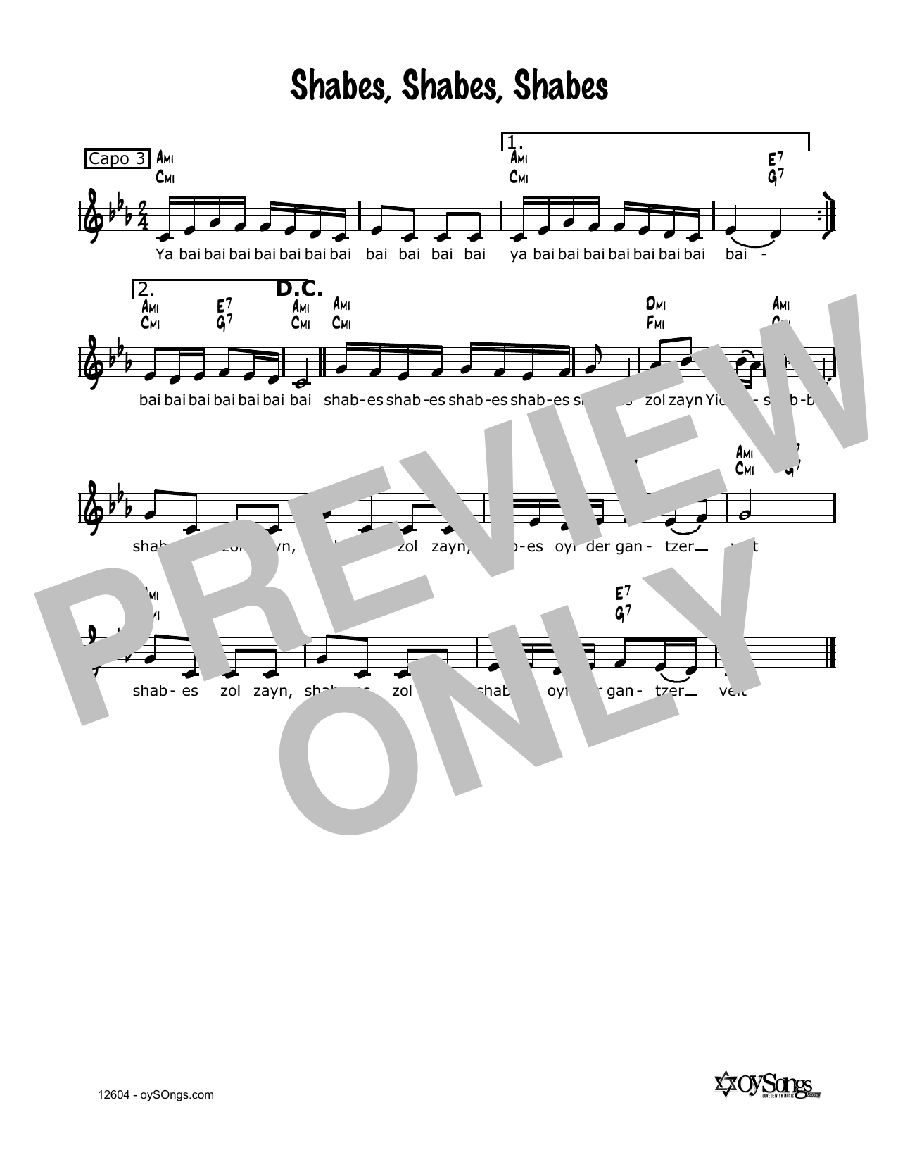 Cindy Paley Shabbos Yid'n Zol Zain Sheet Music Notes & Chords for Melody Line, Lyrics & Chords - Download or Print PDF