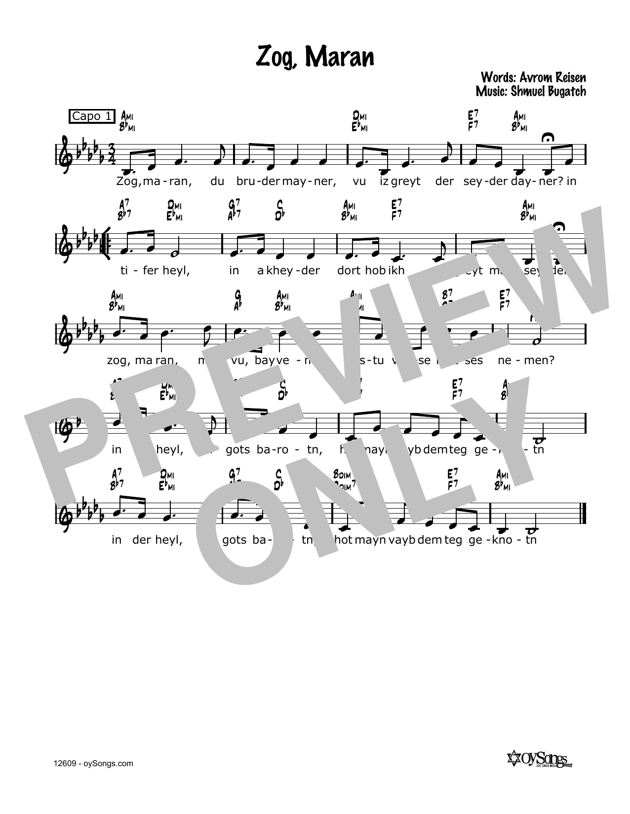 Cindy Paley Zog, Maran Sheet Music Notes & Chords for Melody Line, Lyrics & Chords - Download or Print PDF