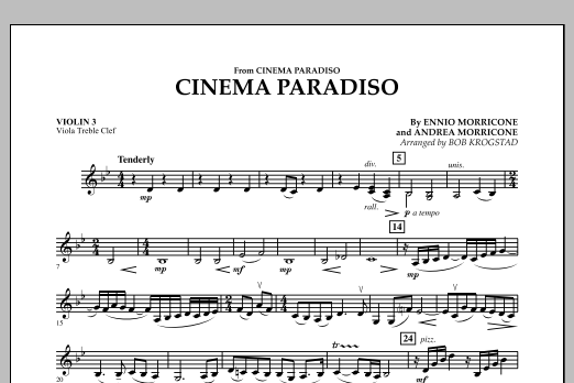 Bob Krogstad Cinema Paradiso Violin 3 Viola Treble Clef Sheet Music Download Pdf Score 303859