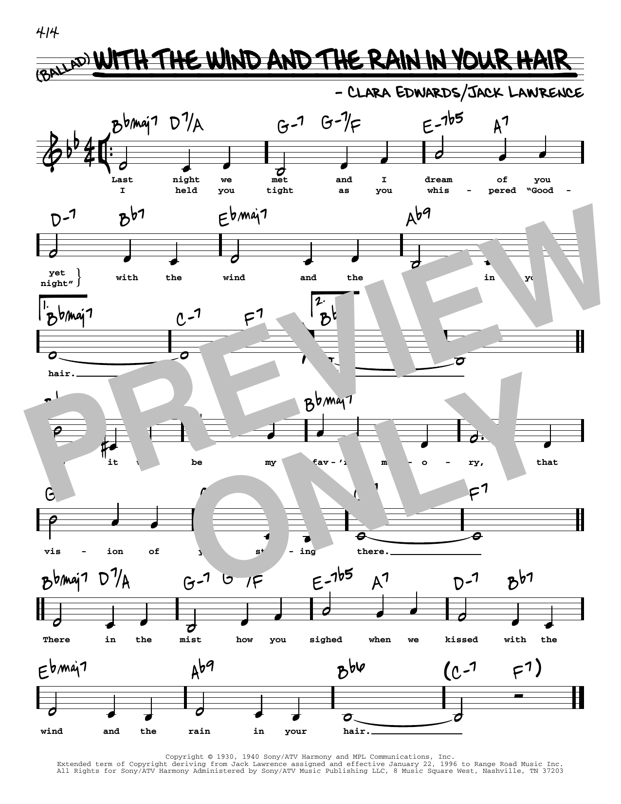 Clara Edwards With The Wind And The Rain In Your Hair (Low Voice) Sheet Music Notes & Chords for Real Book – Melody, Lyrics & Chords - Download or Print PDF Clara Edwards With The Wind And The Rain In Your Hair (Low Voice) Sheet Music Notes & Chords for Real Book – Melody, Lyrics & Chords - Download or Print PDF