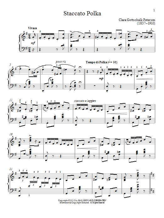 Gail Smith Staccato Polka Sheet Music Notes & Chords for Piano - Download or Print PDF