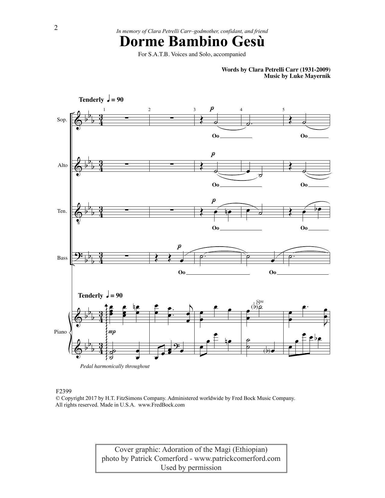 Clara Petrelli Carr Dorme Bambino Gesu Sheet Music Notes & Chords for Choral - Download or Print PDF