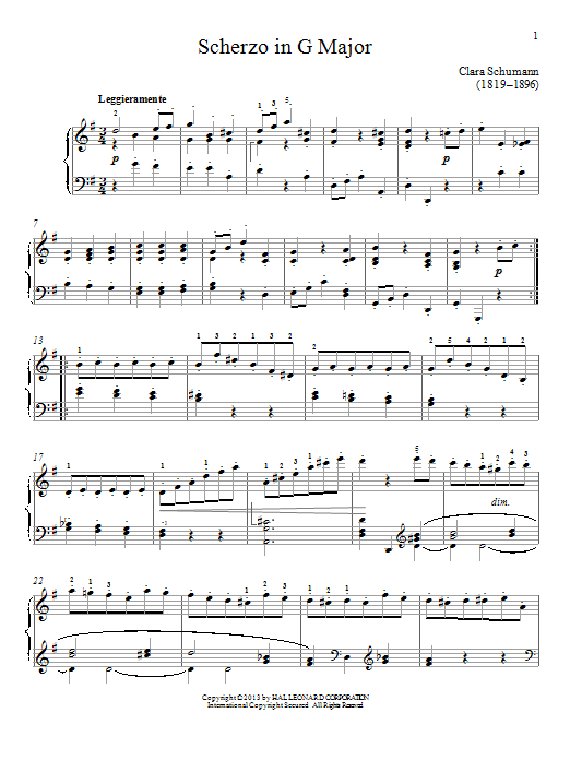 Gail Smith Scherzo In G Major Sheet Music Notes & Chords for Piano - Download or Print PDF