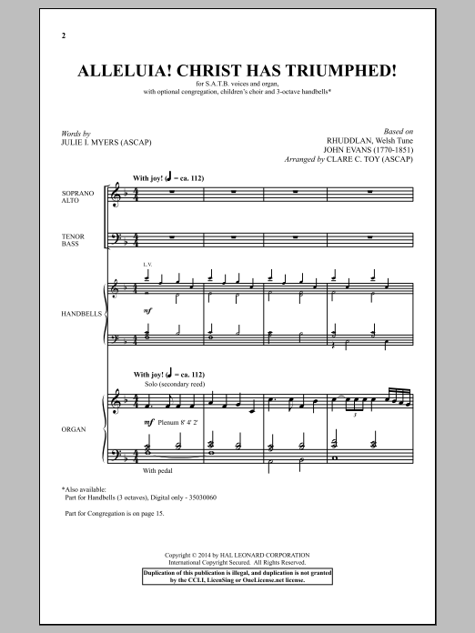 Traditional Alleluia! Christ Has Triumphed! (arr. Clare C. Toy) Sheet Music Notes & Chords for Percussion - Download or Print PDF