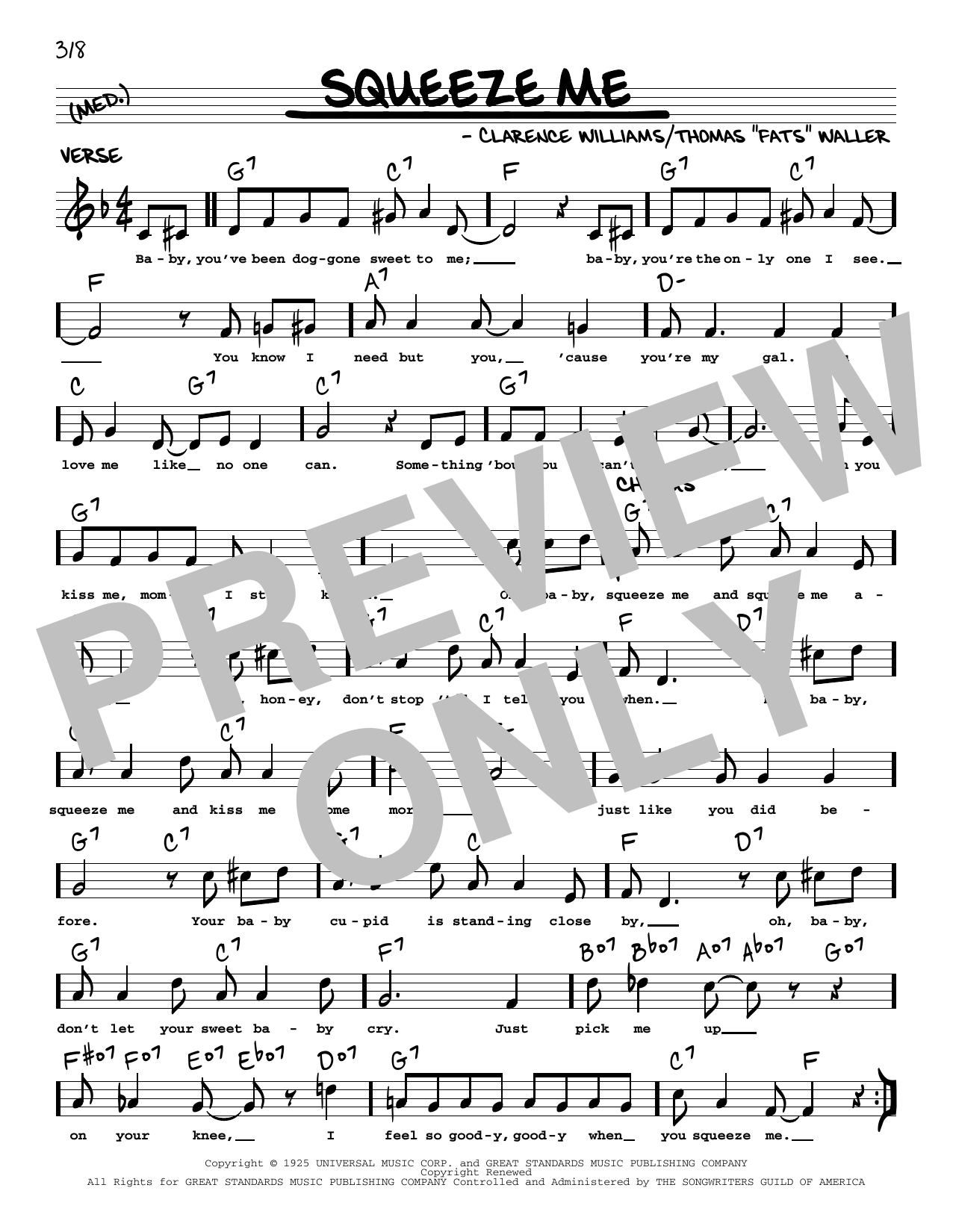 Clarence Williams Squeeze Me (arr. Robert Rawlins) Sheet Music Notes & Chords for Real Book – Melody, Lyrics & Chords - Download or Print PDF