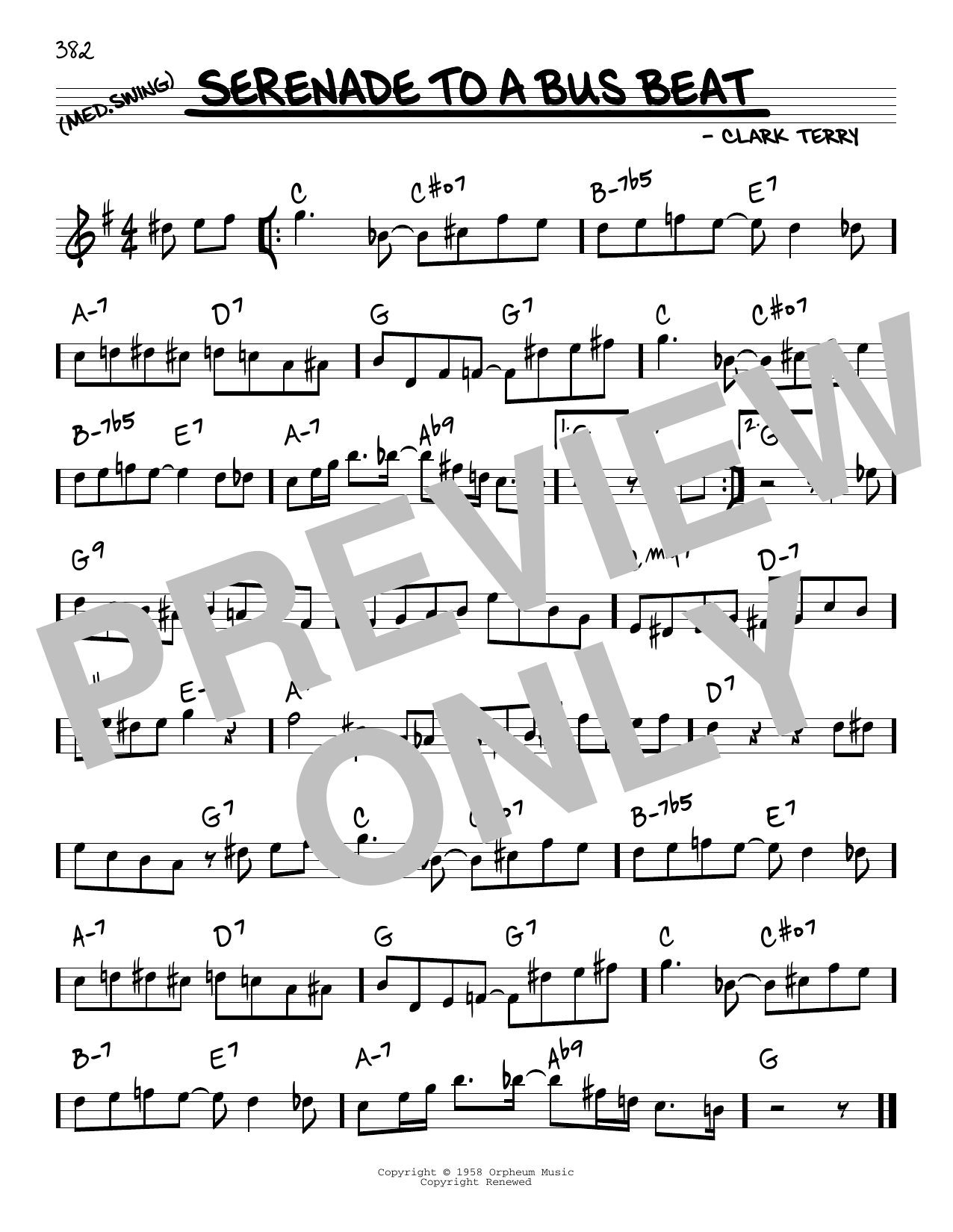 Clark Terry Serenade To A Bus Beat Sheet Music Notes & Chords for Real Book – Melody & Chords - Download or Print PDF