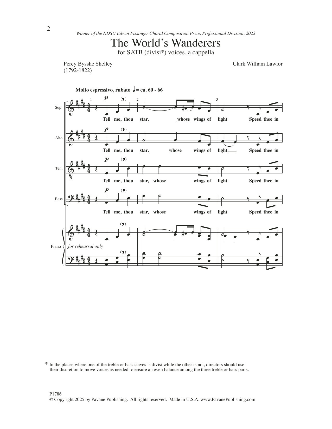 Clark William Lawlor The World's Wanderers Sheet Music Notes & Chords for SATB Choir - Download or Print PDF