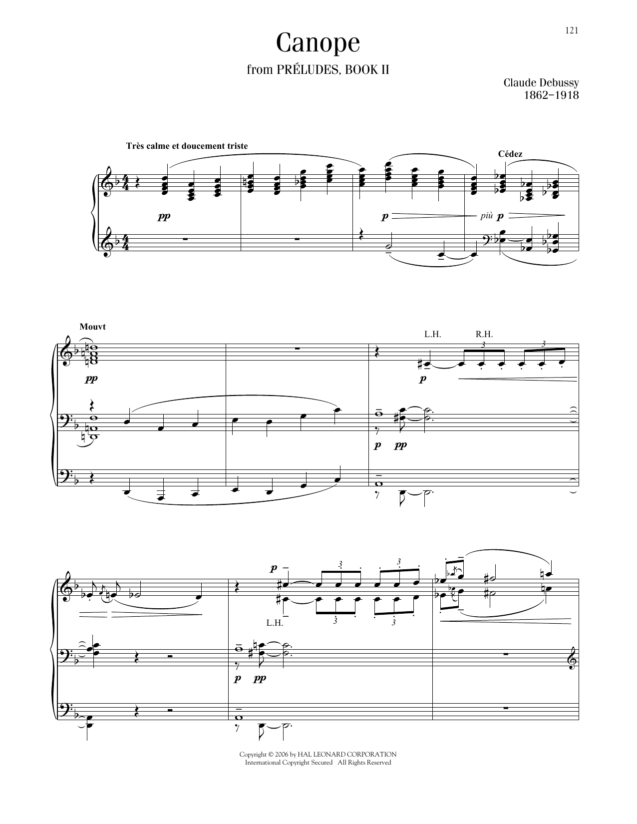 Claude Debussy Canope Sheet Music Notes & Chords for Piano Solo - Download or Print PDF