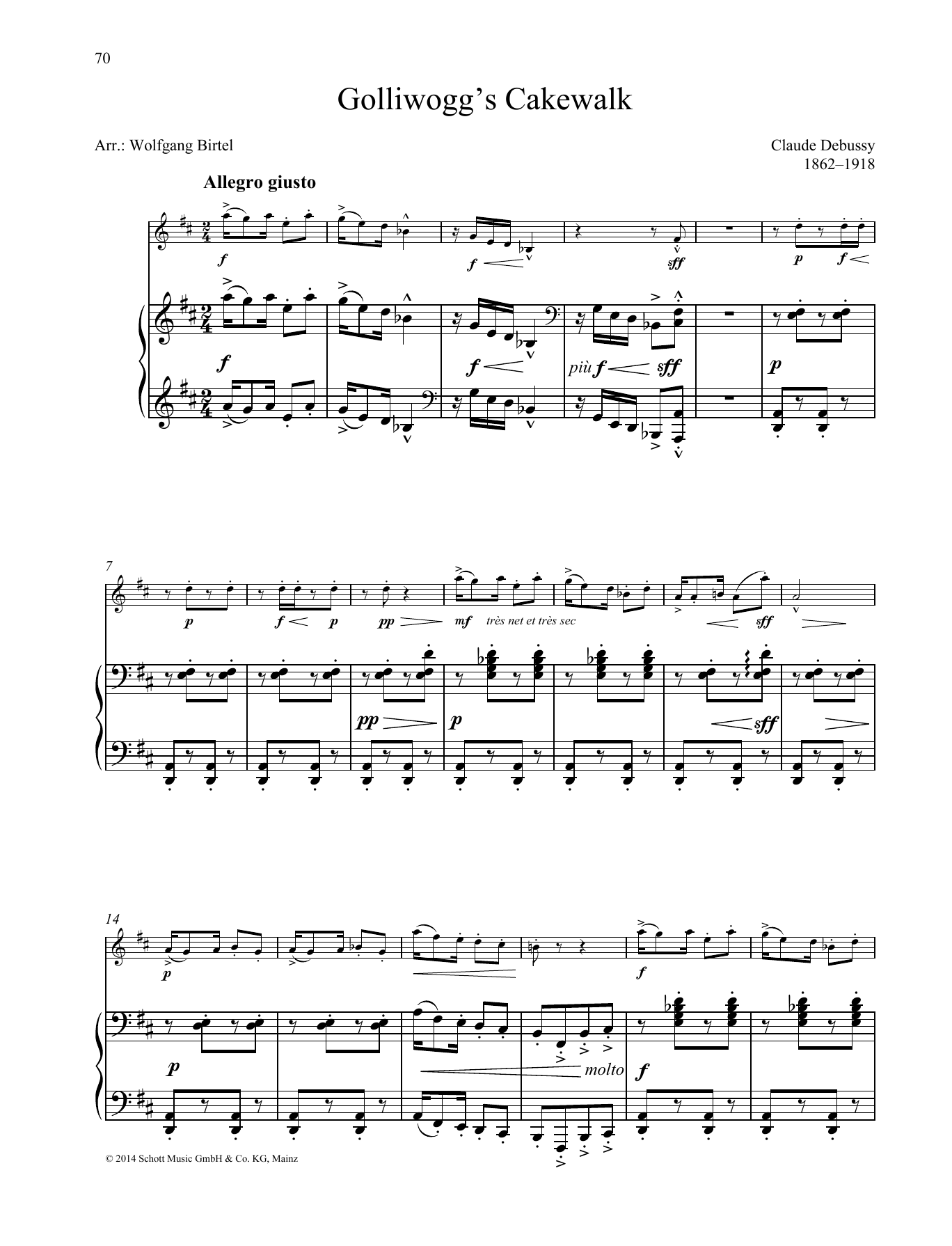 Claude Debussy Golliwogg's Cakewalk Sheet Music Notes & Chords for String Solo - Download or Print PDF