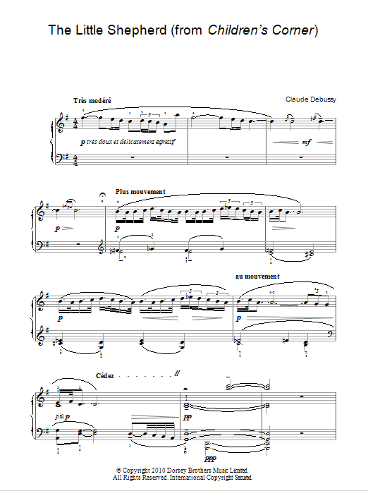 Claude Debussy The Little Shepherd (from Children's Corner) Sheet Music Notes & Chords for Easy Piano - Download or Print PDF