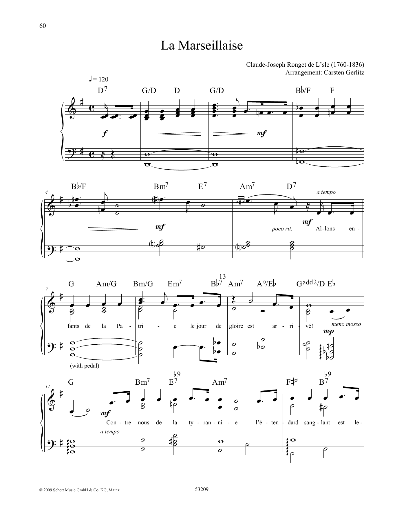 Claude Joseph Rouget De Lisle Au Clair De La Lune Sheet Music Notes & Chords for Piano Solo - Download or Print PDF
