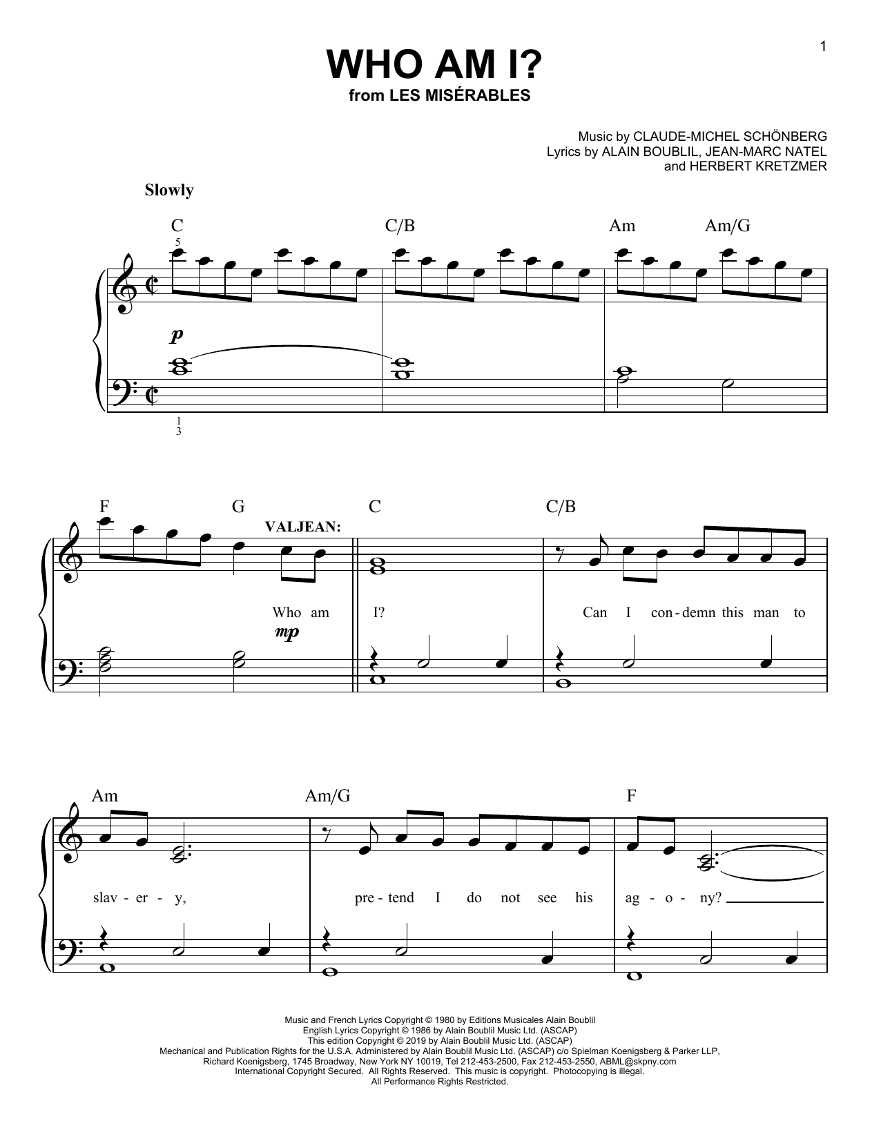 Claude-Michel Schonberg Who Am I? Sheet Music Notes & Chords for Ukulele - Download or Print PDF