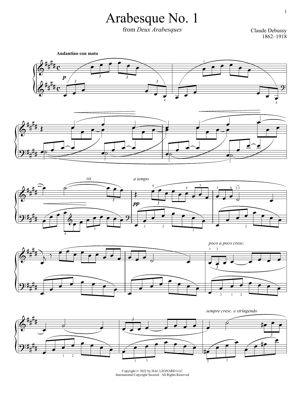 Arabesque No. 1 sheet music