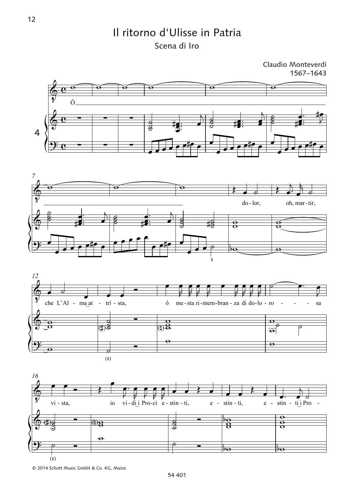 Claudio Monteverdi ?? dolor, oh, martir Sheet Music Notes & Chords for Piano & Vocal - Download or Print PDF