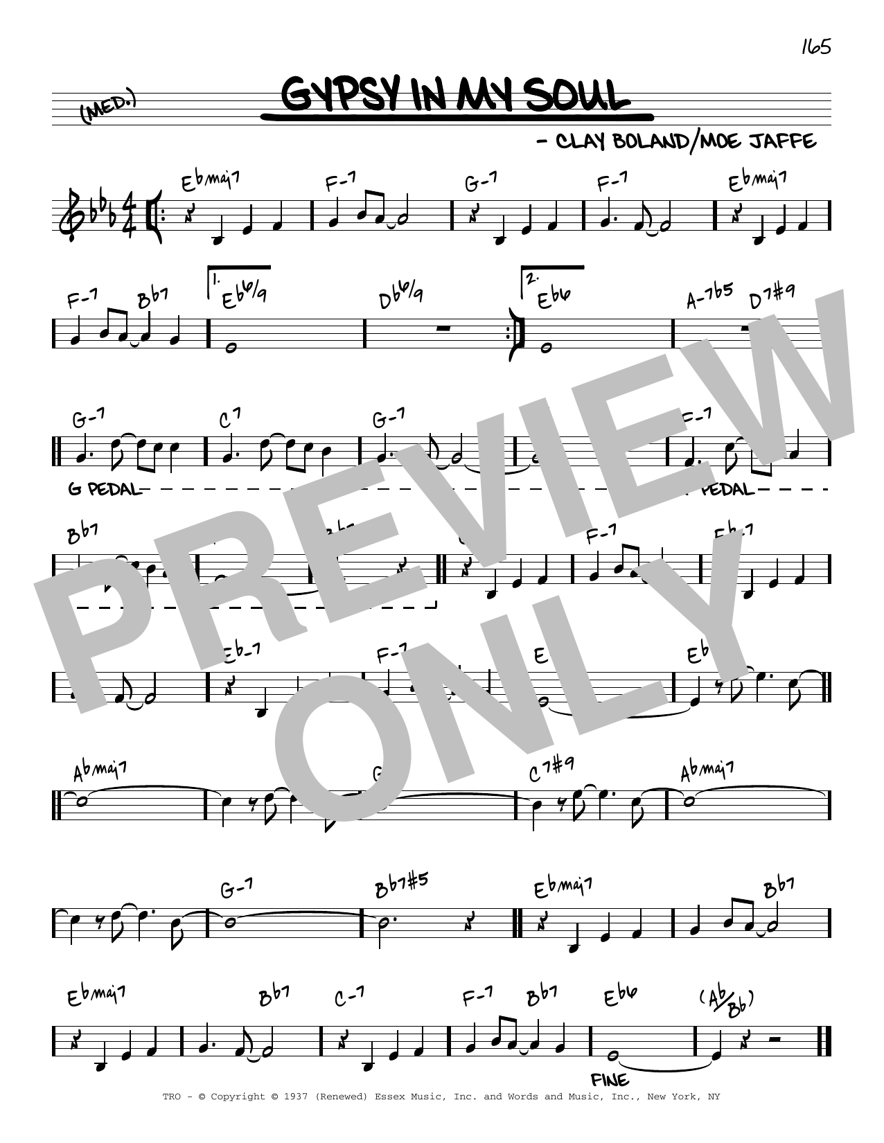 Clay Boland Gypsy In My Soul [Reharmonized version] (arr. Jack Grassel) Sheet Music Notes & Chords for Real Book – Melody & Chords - Download or Print PDF