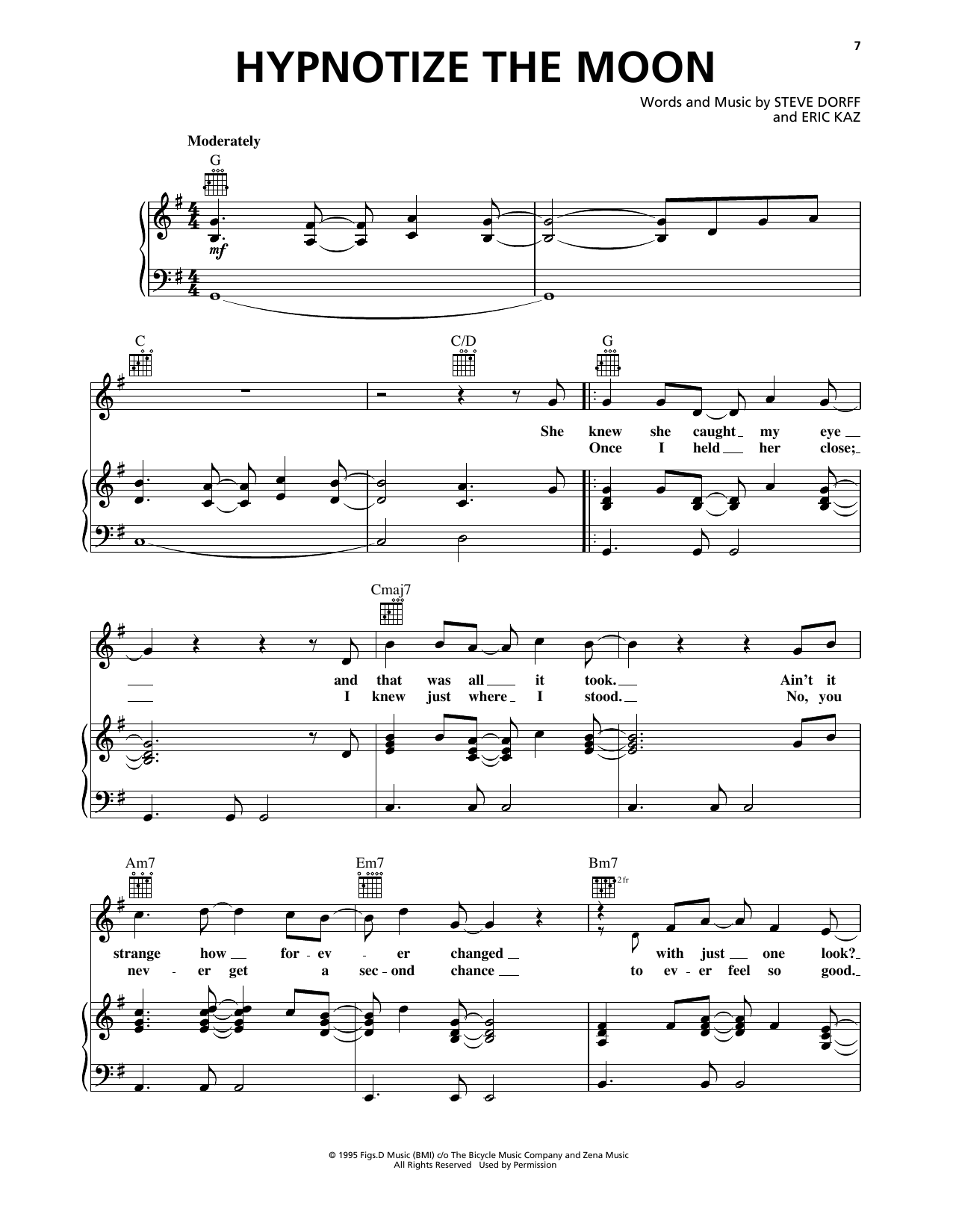 Clay Walker Hypnotize The Moon Sheet Music Notes & Chords for Piano, Vocal & Guitar Chords (Right-Hand Melody) - Download or Print PDF