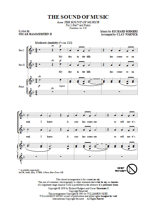 Clay Warnick The Sound Of Music Sheet Music Notes & Chords for SSA - Download or Print PDF