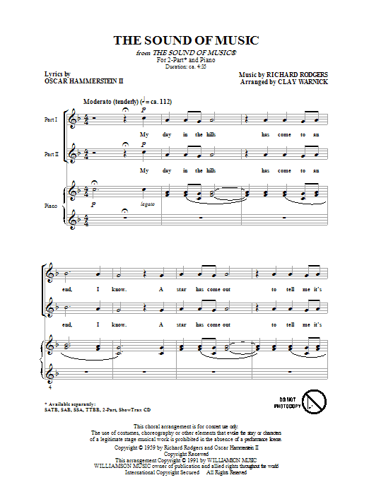 Clay Warnick The Sound Of Music Sheet Music Notes & Chords for TTBB - Download or Print PDF