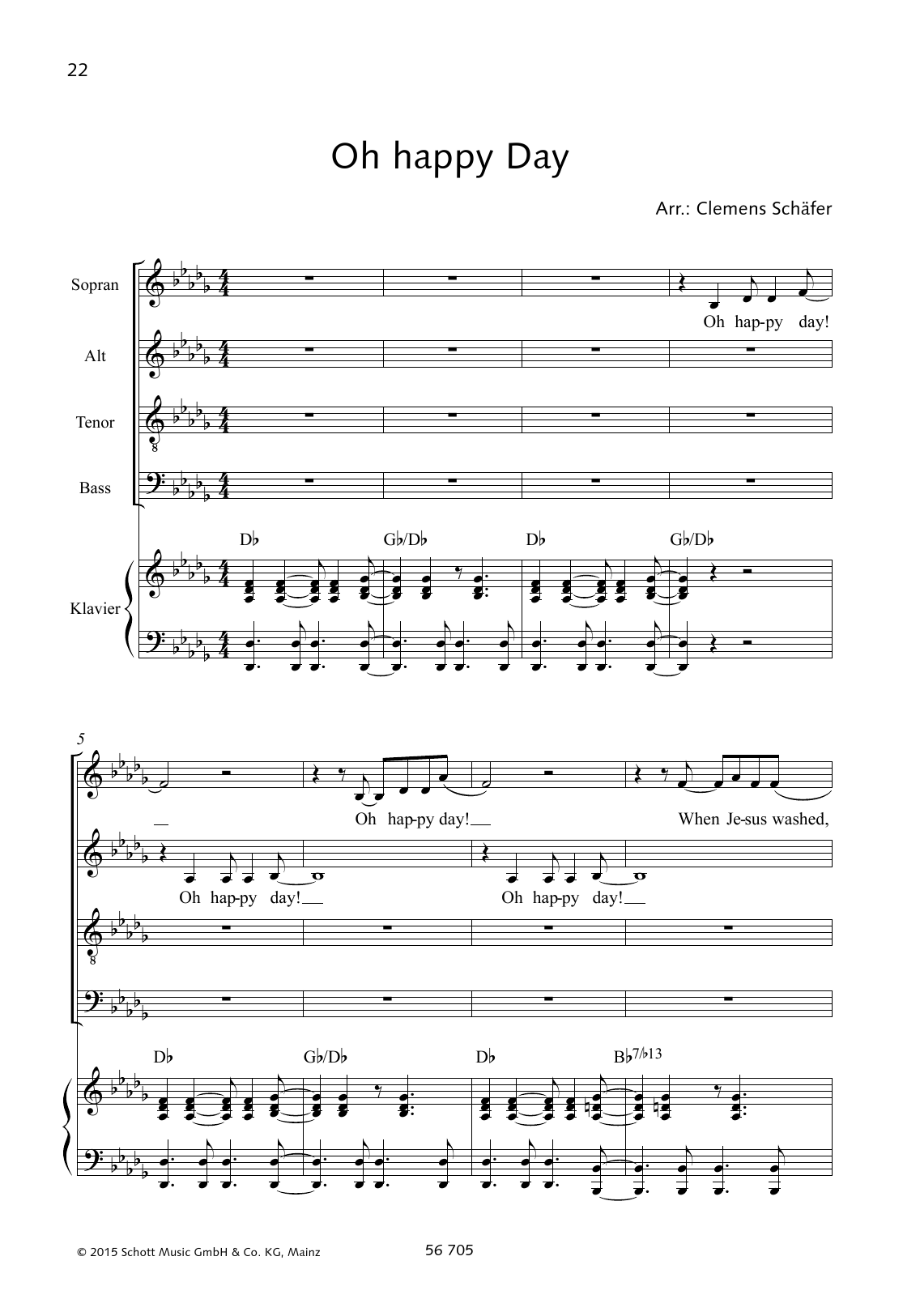 Clemens Schäfer O Happy Day Sheet Music Notes & Chords for Choral - Download or Print PDF