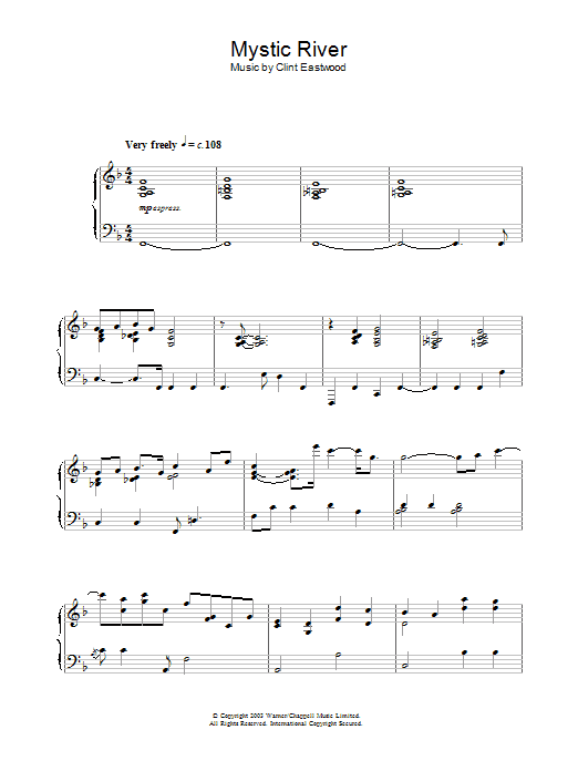 Clint Eastwood Mystic River (main theme) Sheet Music Notes & Chords for Piano - Download or Print PDF