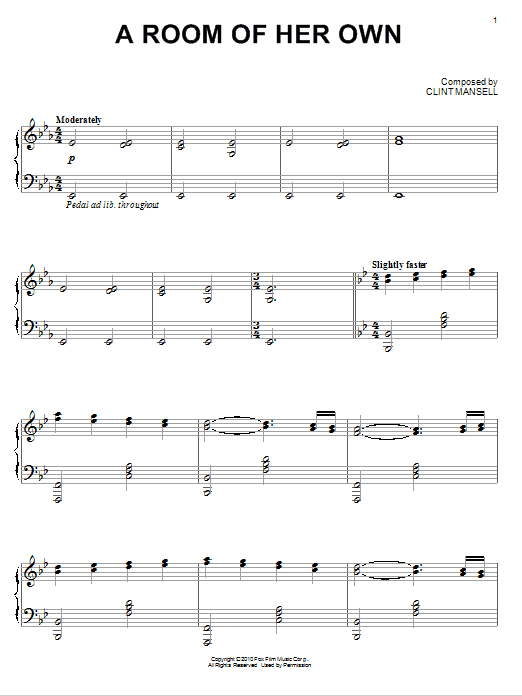 Clint Mansell A Room Of Her Own (from Black Swan) Sheet Music Notes & Chords for Piano - Download or Print PDF