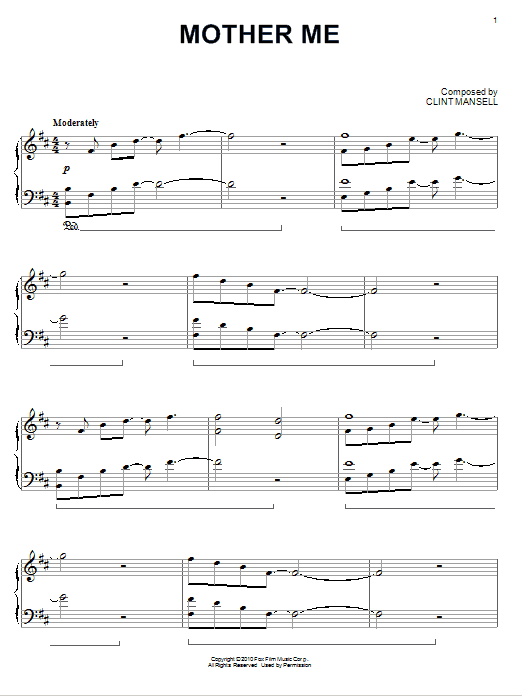 Clint Mansell Mother Me (from Black Swan) Sheet Music Notes & Chords for Piano - Download or Print PDF