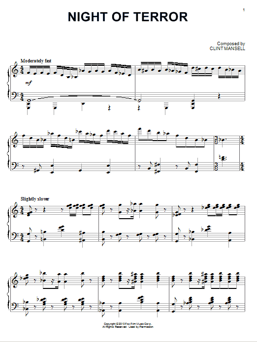 Clint Mansell Night Of Terror (from Black Swan) Sheet Music Notes & Chords for Piano - Download or Print PDF