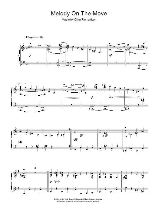 Clive Richardson Melody On The Move Sheet Music Notes & Chords for Piano - Download or Print PDF