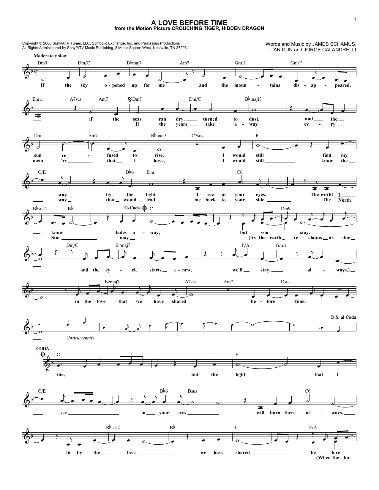 Coco Lee A Love Before Time Sheet Music Download Pdf Score 181873