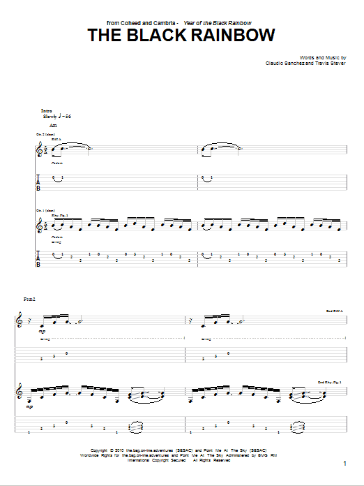 Coheed And Cambria The Black Rainbow Sheet Music Notes & Chords for Guitar Tab - Download or Print PDF