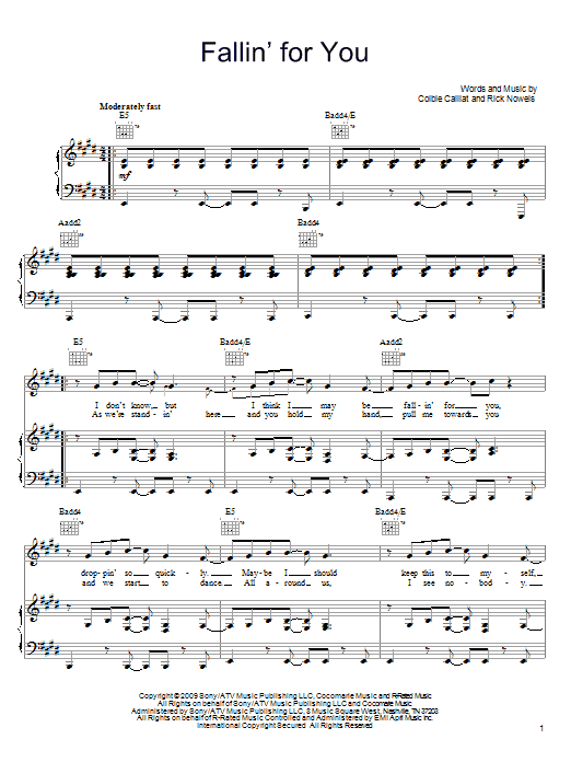 Colbie Caillat Fallin' For You Sheet Music Notes & Chords for Easy Guitar Tab - Download or Print PDF