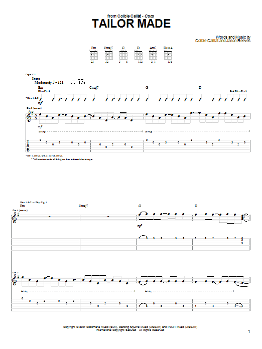 Colbie Caillat Tailor Made Sheet Music Notes & Chords for Piano, Vocal & Guitar (Right-Hand Melody) - Download or Print PDF