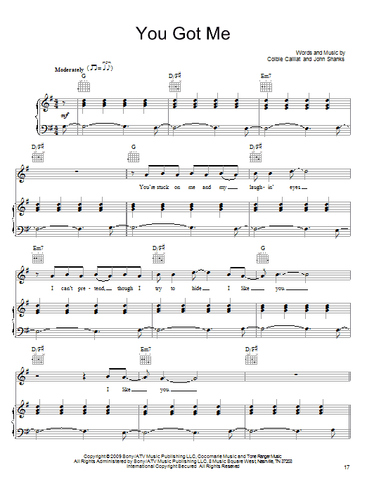 Colbie Caillat You Got Me Sheet Music Notes & Chords for Lyrics & Chords - Download or Print PDF