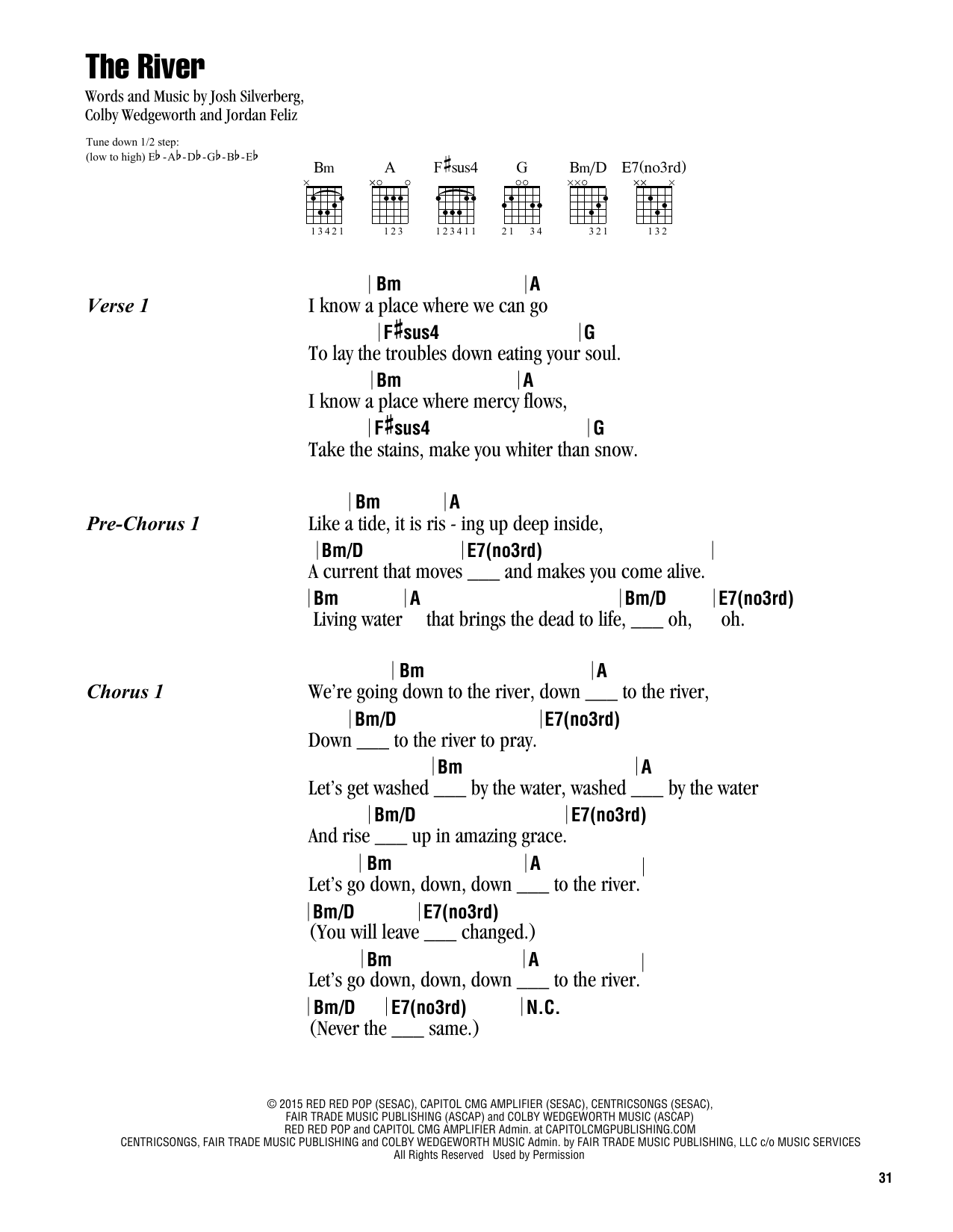 Colby Wedgeworth The River Sheet Music Notes & Chords for Lyrics & Chords - Download or Print PDF