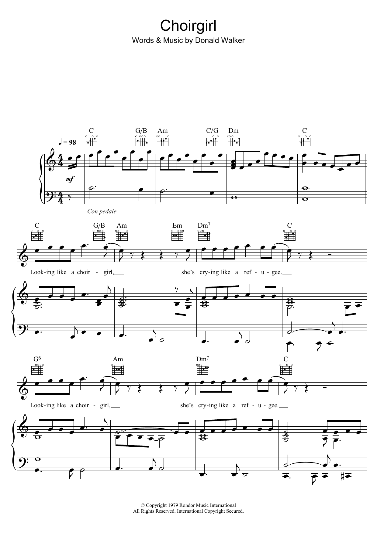 Choirgirl sheet music