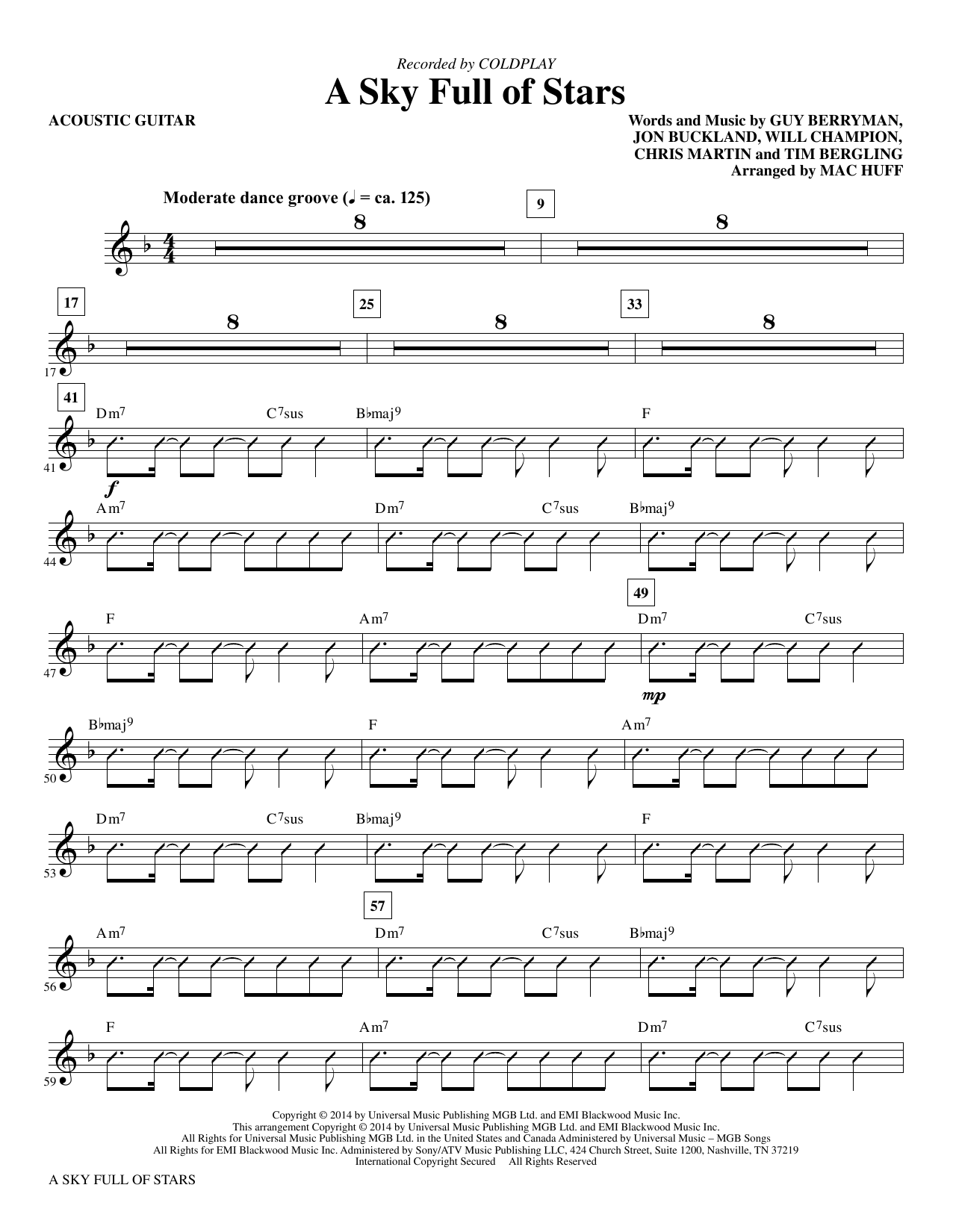 Coldplay A Sky Full Of Stars Arr Mac Huff Acoustic Guitar Sheet Music Download Pdf Score Coldplay A Sky Full Of Stars Arr Mac Huff Acoustic Guitar Sheet Music Download Pdf Score