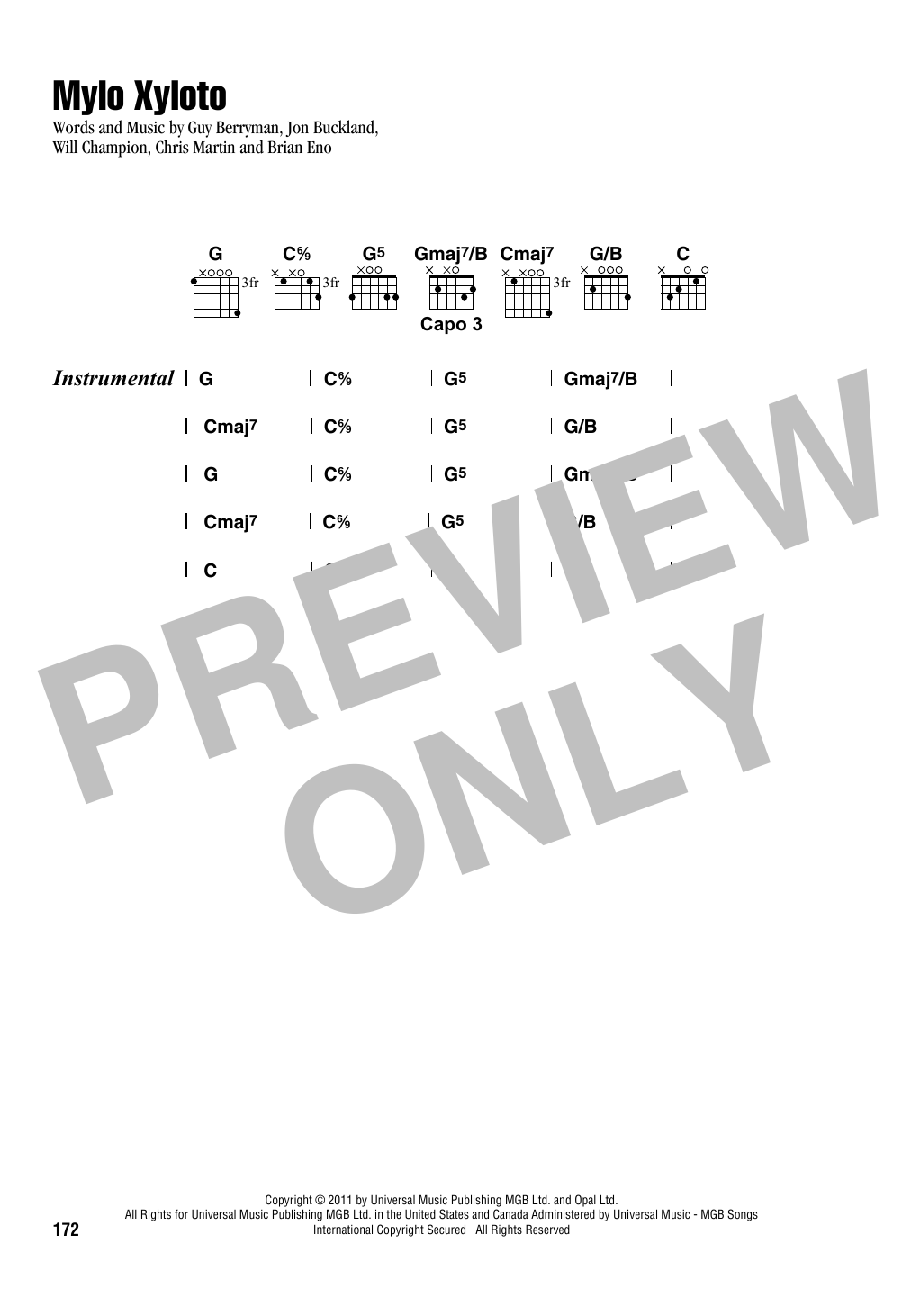 Coldplay Mylo Xyloto Sheet Music Notes & Chords for Guitar Tab - Download or Print PDF