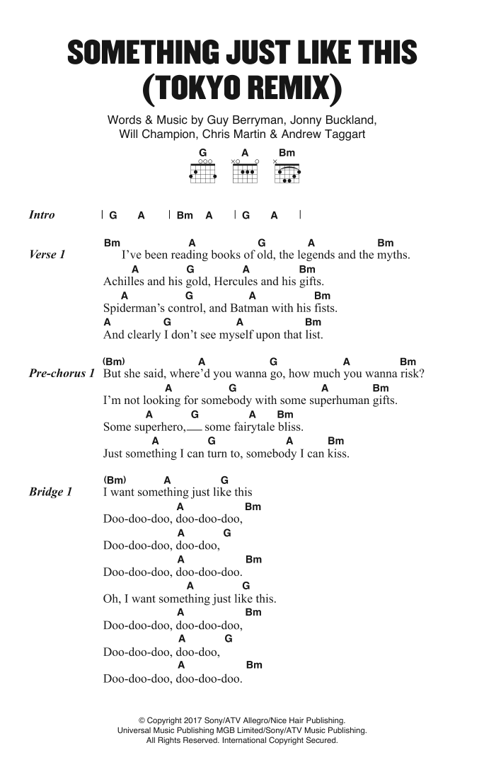 Coldplay Something Just Like This (Tokyo Remix) Sheet Music Notes & Chords for Easy Piano - Download or Print PDF