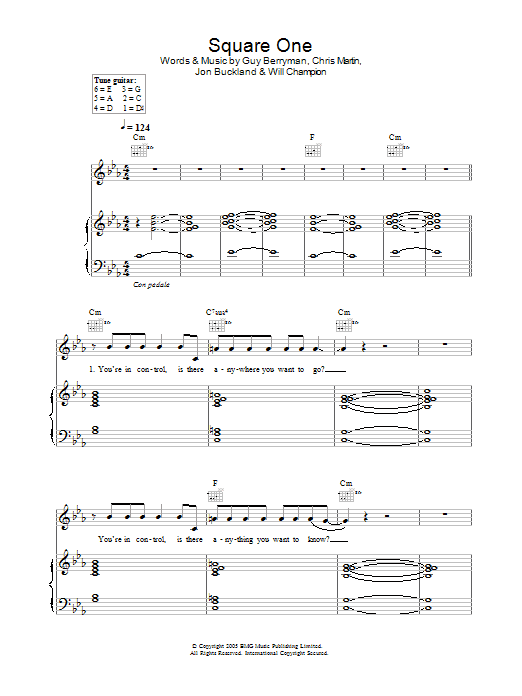 Coldplay Square One Sheet Music Notes & Chords for Piano, Vocal & Guitar - Download or Print PDF