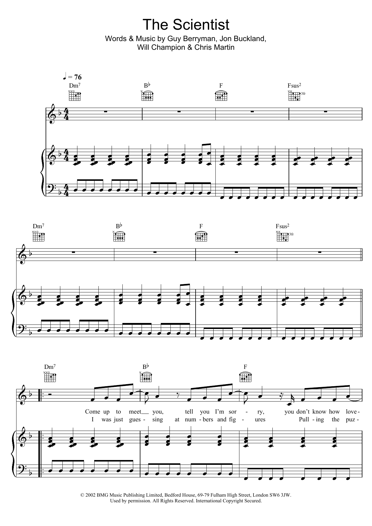 Coldplay The Scientist Sheet Music Notes & Chords for Clarinet - Download or Print PDF