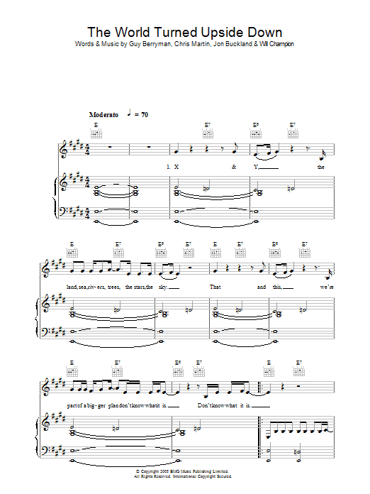 Coldplay The World Turned Upside Down Sheet Music Notes & Chords for Guitar Tab - Download or Print PDF