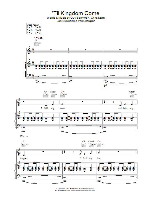 Coldplay 'Til Kingdom Come Sheet Music Notes & Chords for Lead Sheet / Fake Book - Download or Print PDF