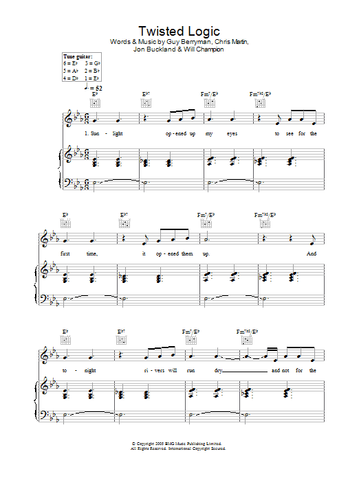 Coldplay Twisted Logic Sheet Music Notes & Chords for Easy Piano - Download or Print PDF