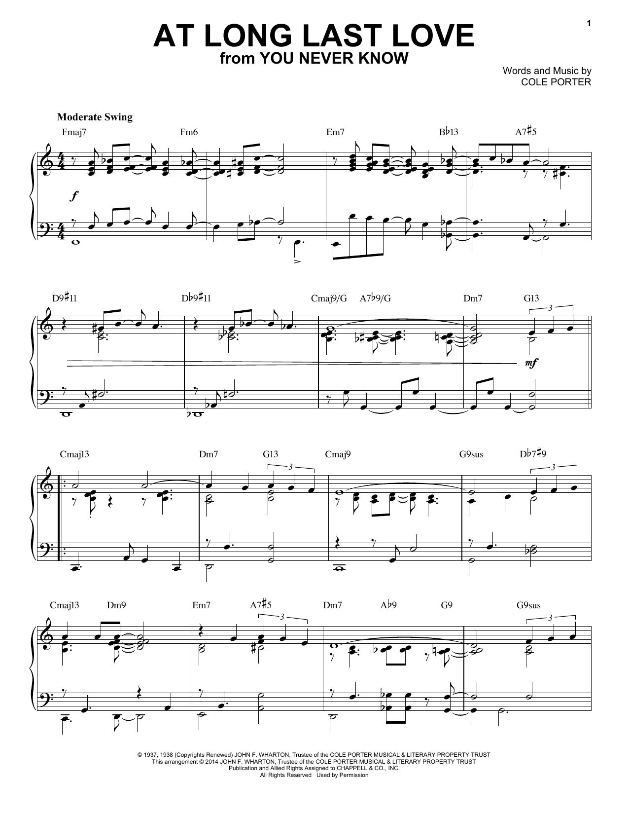Cole Porter At Long Last Love [Jazz version] (arr. Brent Edstrom) Sheet Music Notes & Chords for Piano - Download or Print PDF