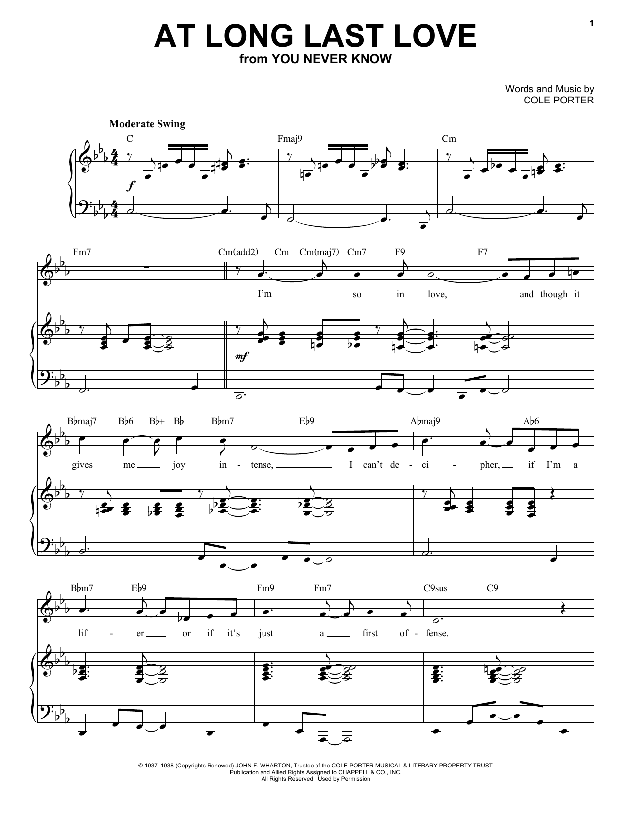 Cole Porter At Long Last Love [Jazz version] (from You Never Know) (arr. Brent Edstrom) Sheet Music Notes & Chords for Piano & Vocal - Download or Print PDF