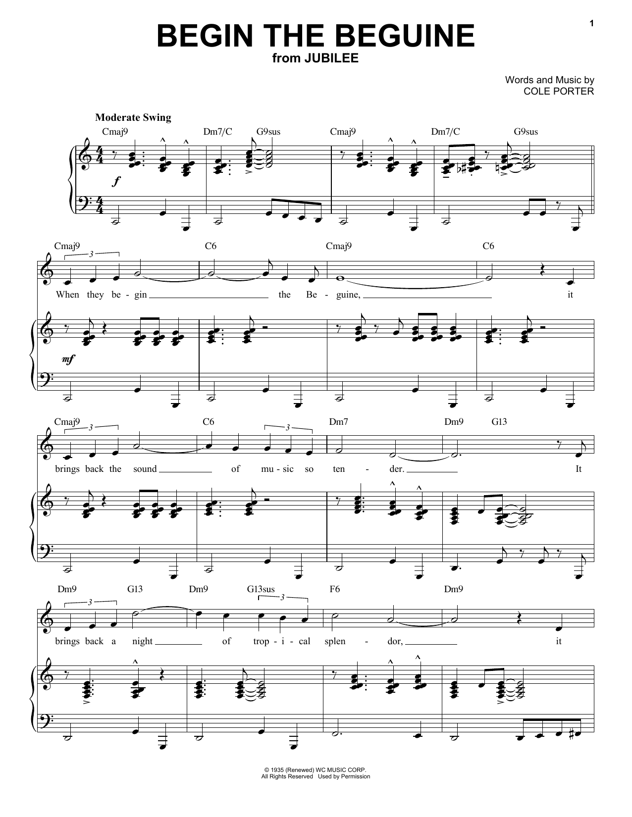 Cole Porter Begin The Beguine [Jazz version] (from Jubilee) (arr. Brent Edstrom) Sheet Music Notes & Chords for Piano & Vocal - Download or Print PDF