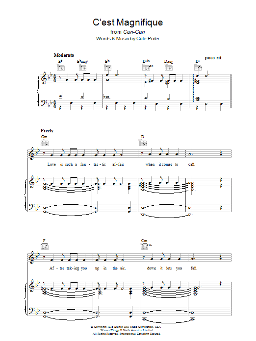 Cole Porter C'est Magnifique Sheet Music Notes & Chords for Real Book – Melody & Chords - Download or Print PDF