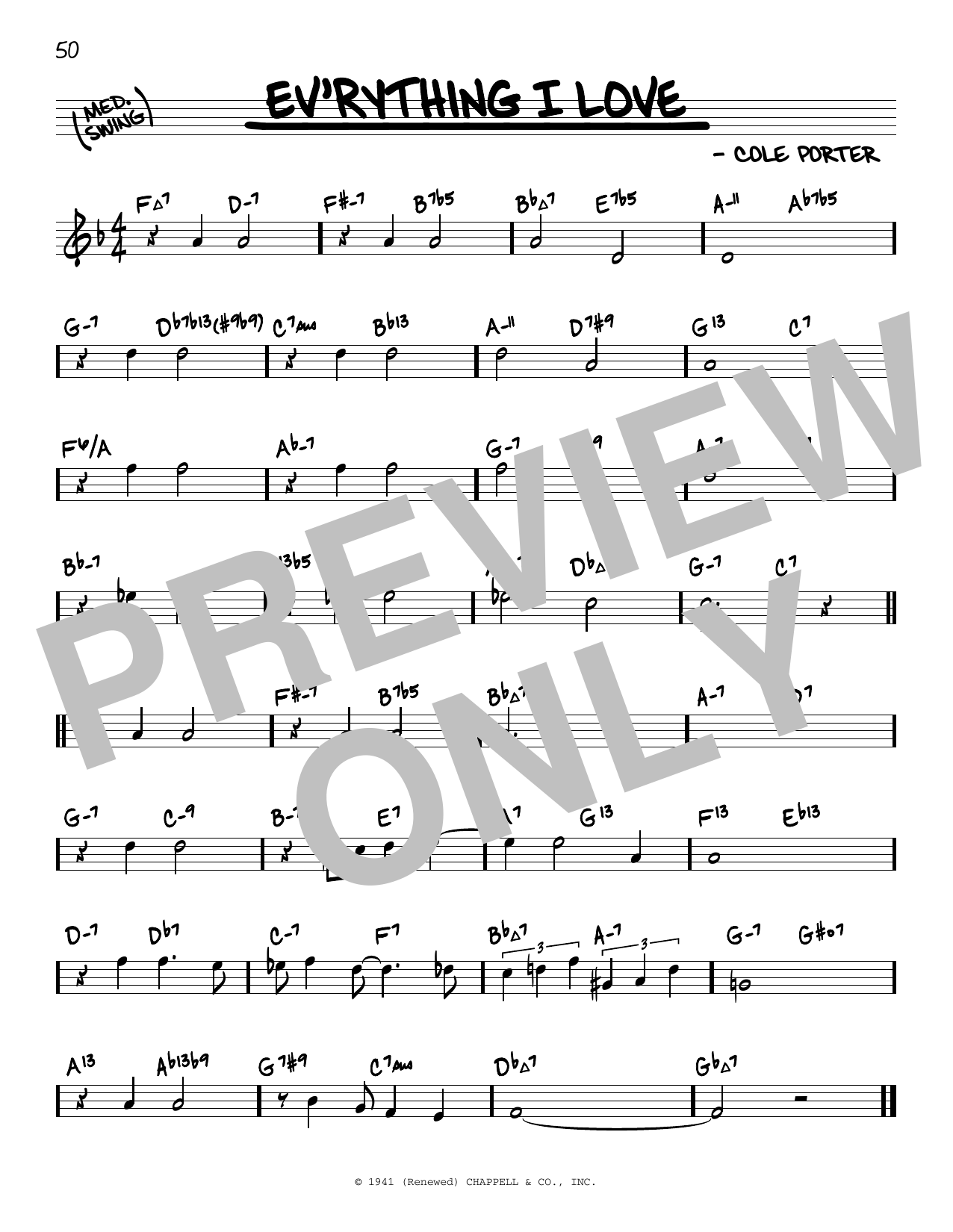 Cole Porter Ev'rything I Love (arr. David Hazeltine) Sheet Music Notes & Chords for Real Book – Enhanced Chords - Download or Print PDF